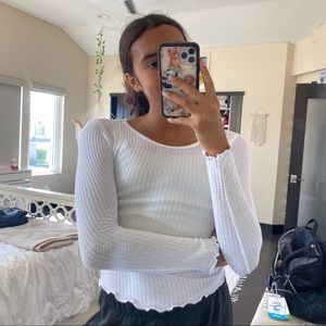 white lettuce trim long sleeve